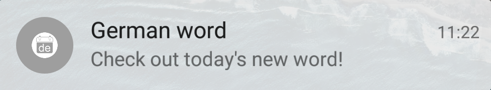 Word of the day app notification alert